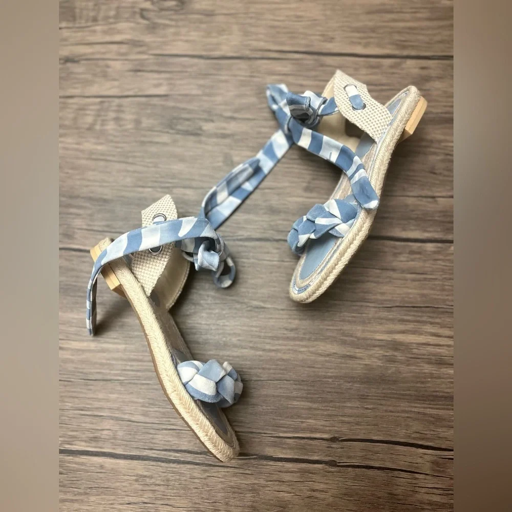 Vince Camuto Kastela Leather Lace-up Sandal In Cerulean Blu NWOT